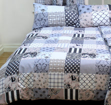 Load image into Gallery viewer, Patchwork Grey - Duvet Cover Set Geometric Charcoal Slate Blue White