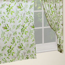 Load image into Gallery viewer, Herbs - Curtain Pair Or Pelmets Country Cottage Cotton Garden Flowers Green Sage Thyme Mint Rosemary