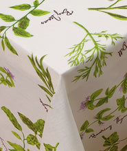 Load image into Gallery viewer, Fitted Sheet Herbs - Country Cottage Cotton Garden Flowers Green Sage Thyme Mint Rosemary