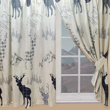 Load image into Gallery viewer, Highland Stag - Curtain Pair Tartan Plaid Check Mountain Grey Blue