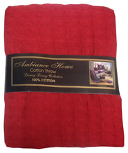 Load image into Gallery viewer, Honey Comb Red Throw - Soft 100% Cotton Tasselled