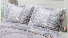 Load image into Gallery viewer, Julie Blue - Quilted Bedspread Floral Patchwork Throw Over Set