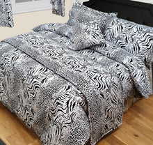 Load image into Gallery viewer, Kalahari - Duvet Cover Set Animal Leopard Tiger Print Black White