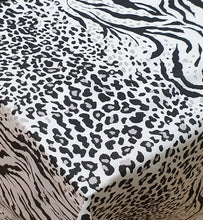 Load image into Gallery viewer, Fitted Sheet Kalahari - Animal Leopard Tiger Print Black White