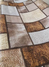 Load image into Gallery viewer, PVC Tiles Brown - Wipe Clean Table Cloth Faux Leather Patchwork Effect