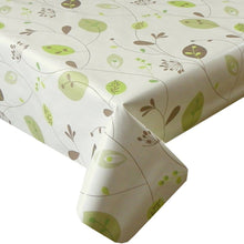 Load image into Gallery viewer, PVC Leaf Stem Green - Wipe Clean Table Cloth Floral Vine Leaf Buds