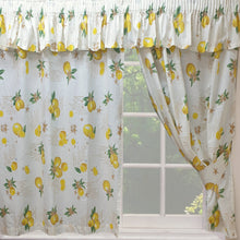 Load image into Gallery viewer, Lemons - Curtain Pair Or Pelmets Country Cottage Cotton Citrus Fruit Lemonade Recipe Yellow Green