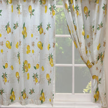 Load image into Gallery viewer, Lemons - Curtain Pair Or Pelmets Country Cottage Cotton Citrus Fruit Lemonade Recipe Yellow Green
