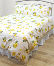 Load image into Gallery viewer, Lemons - Duvet Cover Set Country Cottage Cotton Citrus Fruit Lemonade Recipe Yellow Green
