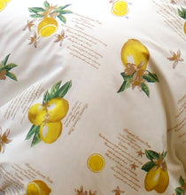 Load image into Gallery viewer, Fitted Sheet Lemons - Country Cottage Cotton Citrus Fruit Lemonade Recipe Yellow Green