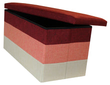 Load image into Gallery viewer, (L) Storage Ottoman - Linear Red Wine Terracotta Peach