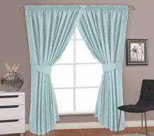 Load image into Gallery viewer, Marrakesh Duckegg - Jacquard Floral Curtain Pair