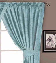 Load image into Gallery viewer, Marrakesh Duckegg - Jacquard Floral Curtain Pair