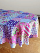 Load image into Gallery viewer, Patchwork Berry - Table Cloth Range Geometric Purple Plum
