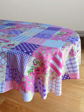 Load image into Gallery viewer, Patchwork Berry - Table Cloth Range Geometric Purple Plum