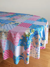 Load image into Gallery viewer, Patchwork Blue - Table Cloth Range Geometric Pink Beige White