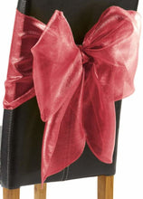 Load image into Gallery viewer, Chair Bows Plain Red Shimmer - Pack Of 2, Festive Christmas Wedding Party Decorative Range