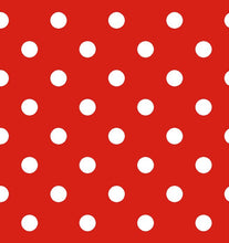 Load image into Gallery viewer, PVC Polka Red - Wipe Clean Table Cloth Dots White