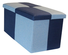 Load image into Gallery viewer, (L) Storage Ottoman - Quattro Blue Navy