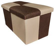 Load image into Gallery viewer, (L) Storage Ottoman - Quattro Brown Natural Beige