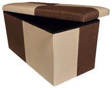 Load image into Gallery viewer, (L) Storage Ottoman - Quattro Brown Natural Beige