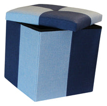 Load image into Gallery viewer, (S) Storage Ottoman - Quattro Blue Navy Seat Stool