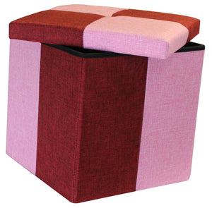 (S) Storage Ottoman - Quattro Wine Red Pink Seat Stool