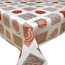 Load image into Gallery viewer, PVC Retro Circles Red - Wipe Clean Table Cloth Abstract Shapes Grid