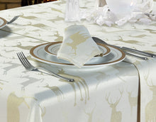 Load image into Gallery viewer, Large Stag Cream Gold - Christmas Table Cloth Range