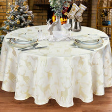 Load image into Gallery viewer, Large Stag Cream Gold - Christmas Table Cloth Range