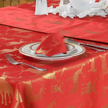Load image into Gallery viewer, Large Stag Red Gold - Christmas Table Cloth Range Crimson Yellow