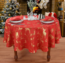 Load image into Gallery viewer, Large Stag Red Gold - Christmas Table Cloth Range Crimson Yellow