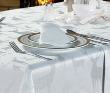Load image into Gallery viewer, Large Stag White Silver - Christmas Table Cloth Range
