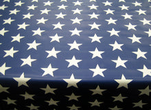 Load image into Gallery viewer, PVC Stars Navy Blue White - Wipe Clean Table Cloth