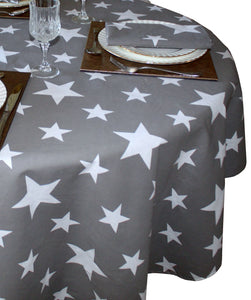 Stars Grey White - Table Cloth Range