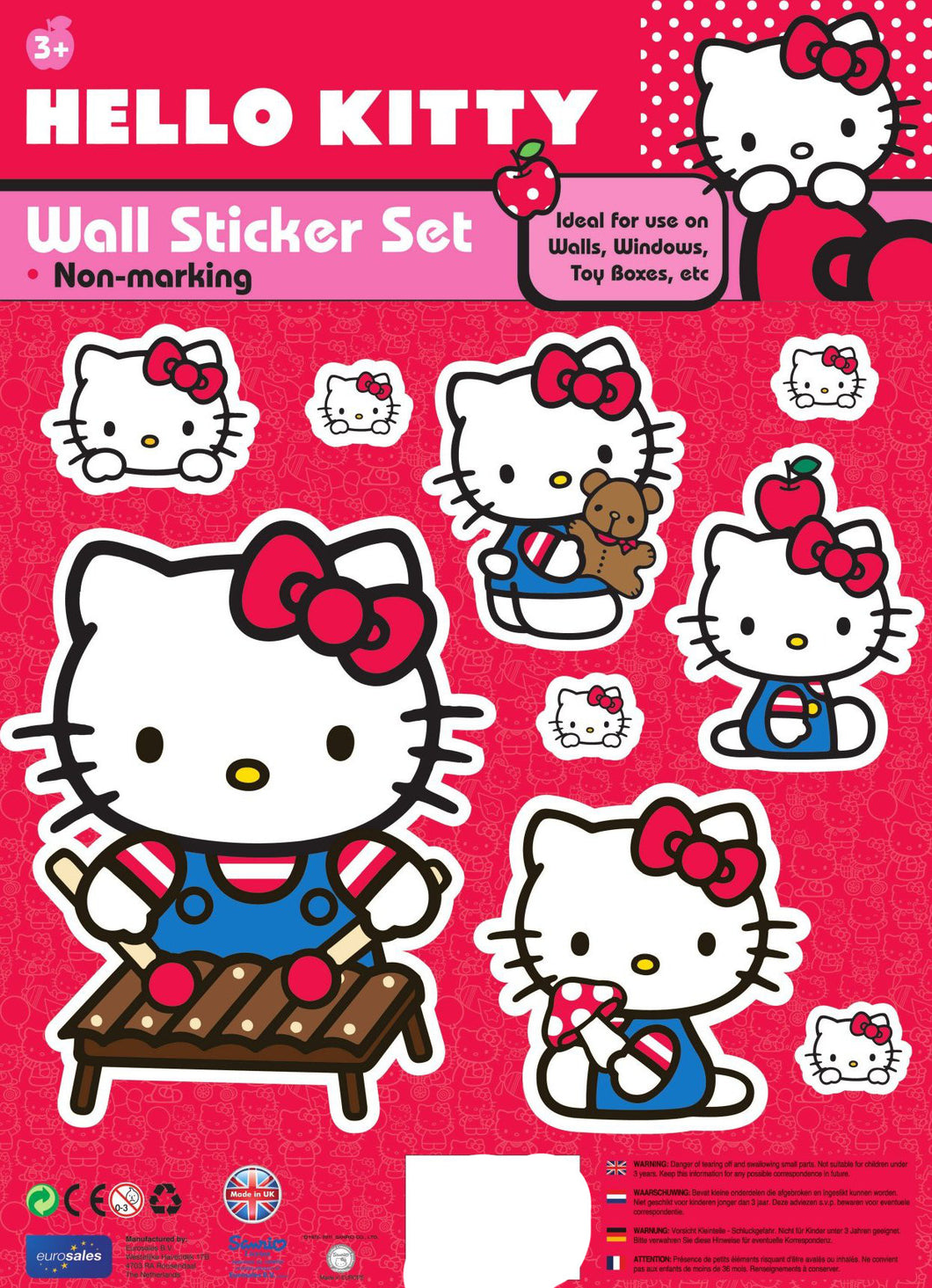 Wall Stickers Hello Kitty - Pack Of 3 Decorative Decals