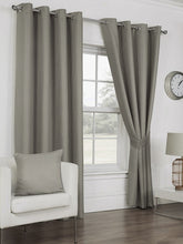 Load image into Gallery viewer, Waffle Silver - Eyelet / Ring Top Curtain Pair Grey