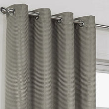 Load image into Gallery viewer, Waffle Silver - Eyelet / Ring Top Curtain Pair Grey