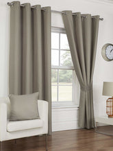 Load image into Gallery viewer, Waffle Taupe - Eyelet Curtain Pair Mink
