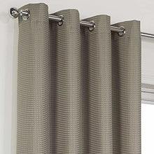 Load image into Gallery viewer, Waffle Taupe - Eyelet / Ring Top Curtain Pair Mink