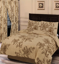 Load image into Gallery viewer, Wild Rose Natural - 66x72" Curtains Beige Brown Flowers