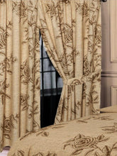 Load image into Gallery viewer, Wild Rose Natural - 66x72" Curtains Beige Brown Flowers