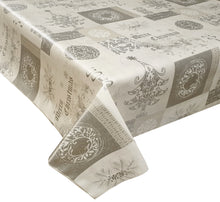 Load image into Gallery viewer, PVC Yuletide - Wipe Clean Table Cloth Xmas Baubles Tree Silver Grey