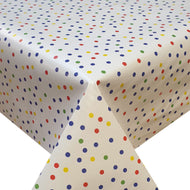 PVC Party Dots - Wipe Clean Table Cloth Geo Dotty Spots