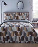 Abstract Charcoal - Single Bed Duvet Cover Set, Retro Grey Brown