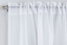 Load image into Gallery viewer, Ibiza White - Voile Panel Slot Top Diamante Trim Border Silver
