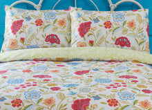 Load image into Gallery viewer, Irvine Cream - Duvet Cover Set Floral Leaves Lime Red Blue
