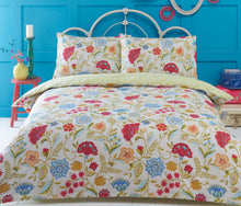 Load image into Gallery viewer, Irvine Cream - Duvet Cover Set Floral Leaves Lime Red Blue
