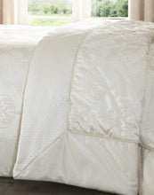 Load image into Gallery viewer, Katherine Ivory Throw - Bedspread Woven Jacquard Rope Dots Damask Cream

