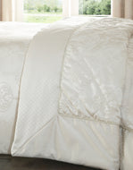 Katherine Ivory Throw - Bedspread Woven Jacquard Rope Dots Damask Cream